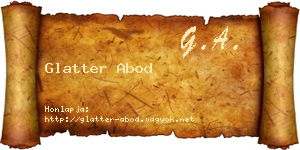 Glatter Abod névjegykártya